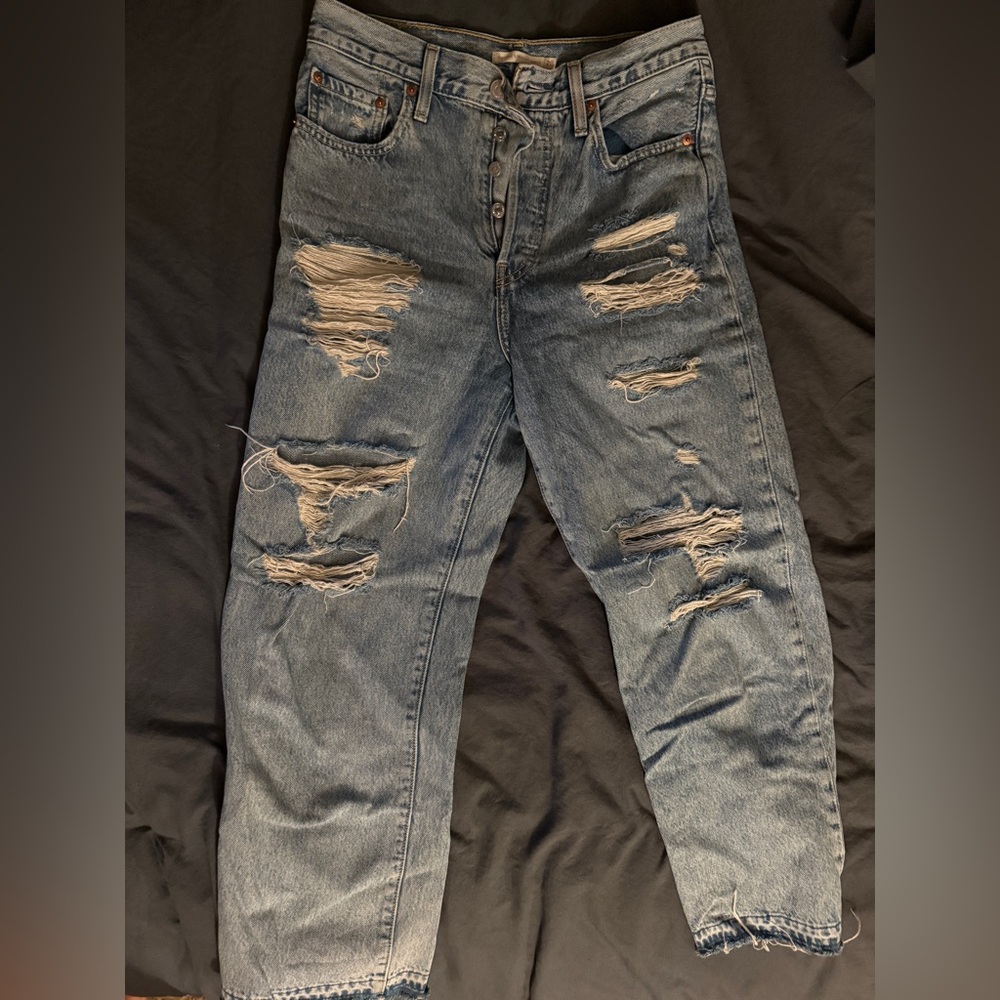 Levi's Relaxed Fit Distressed Blue Jeans